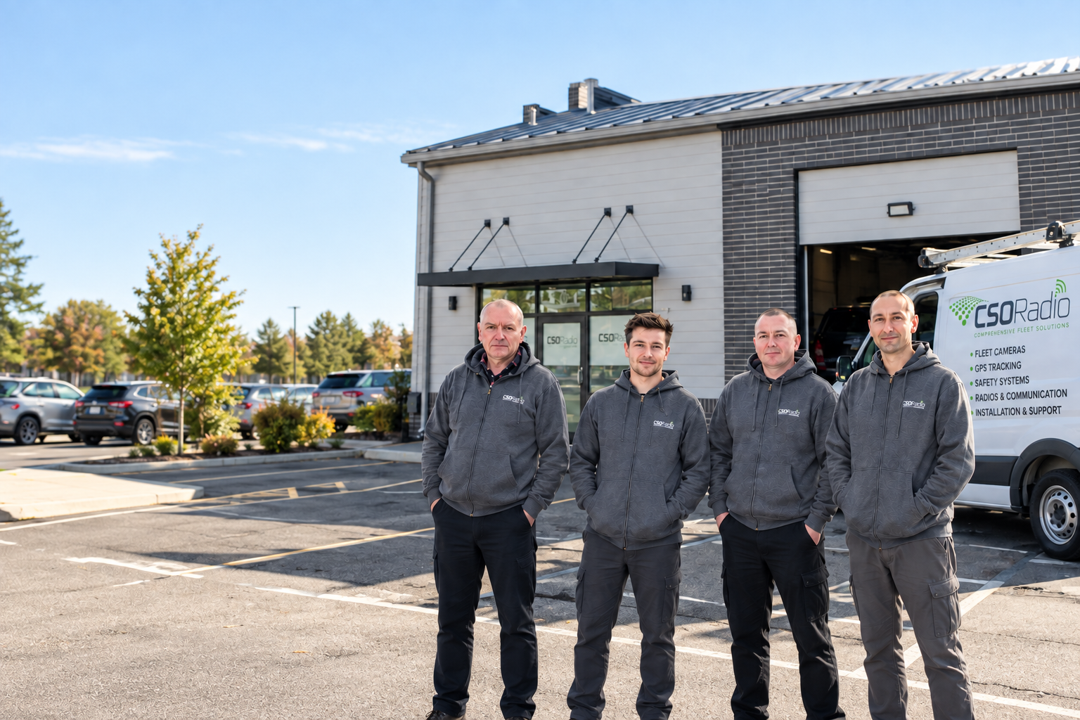 CSO Radio team with branded service van